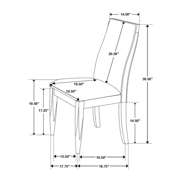 English Elm Set Of 2 Contemporary Grey Upholstered Dining Chairs With Dark Walnut Finish For Modern Spaces B016P225492-GIGA