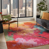 Nourison Celestial CES04 Machine Made Power-loomed Borderless Design Indoor Only Modern  Rug Palette, Multicolor 100% Polypropylene 99446337870