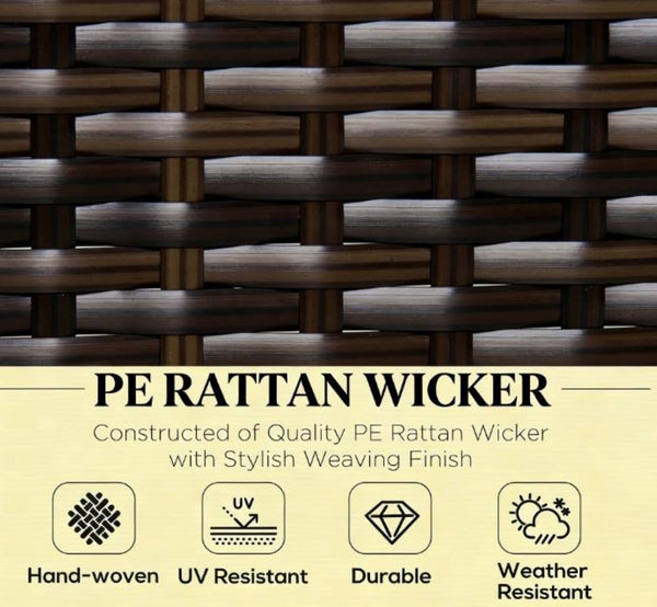 English Elm Modern Handwoven Pe Rattan Outdoor Sectional Six Piece Patio Conversation Set T3971S00130