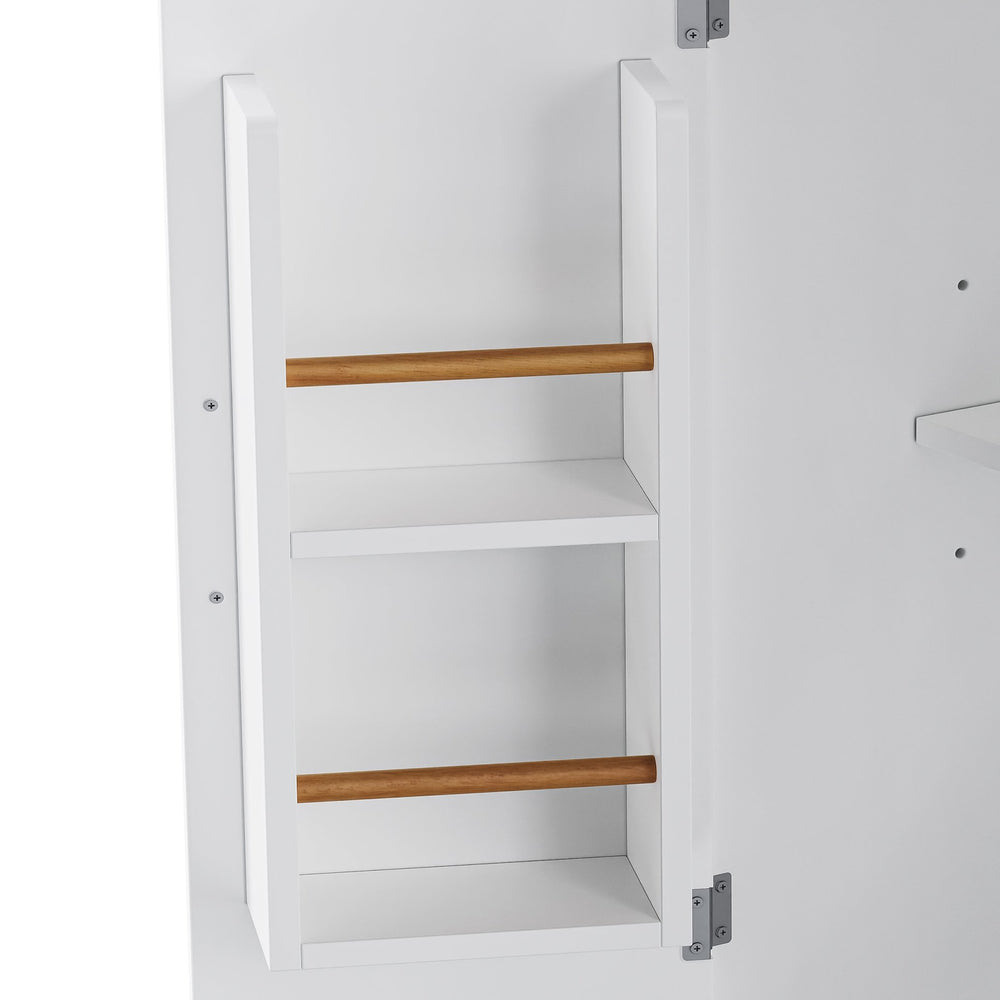 English Elm K&K 56-Inch Kitchen Island Cart with Embossed Vertical Stripe, Drop Leaf, Charging Station, Storage White N707P266184W