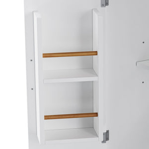 English Elm K&K 56-Inch Kitchen Island Cart with Embossed Vertical Stripe, Drop Leaf, Charging Station, Storage White N707P266184W