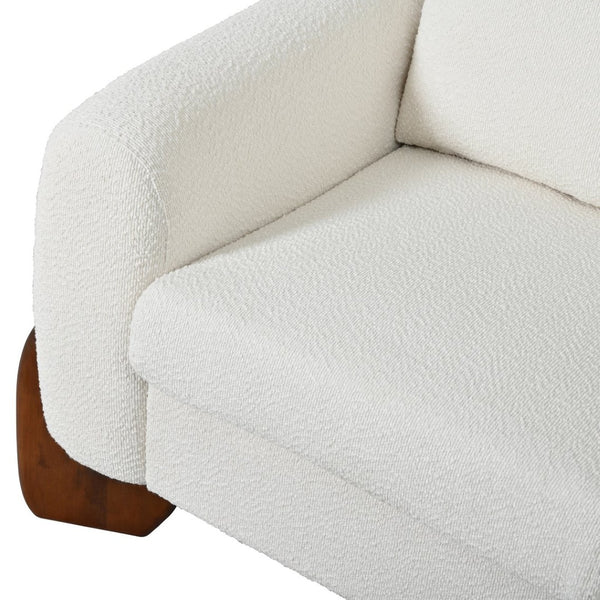 English Elm U_style Bouclé 3 Piece Living Room Sofa Set with Loveseat and Two Accent Armchairs Beige WY000479AAA