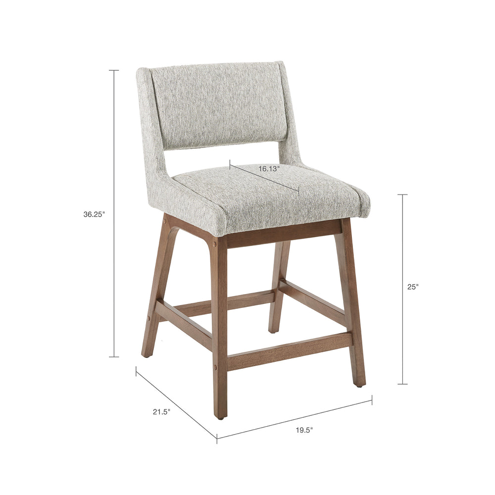 JLA Home INK+IVY - Counter Boomerang Counter Stool – Upholstered Comfort, Solid Pecan Legs, Modern Durable Design II104-0224