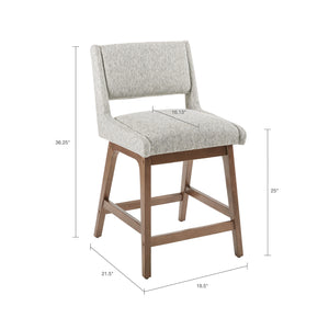 JLA Home INK+IVY - Counter Boomerang Counter Stool – Upholstered Comfort, Solid Pecan Legs, Modern Durable Design II104-0224