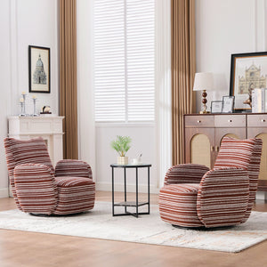 English Elm Modern 360° Swivel Boucle Armchair with High-Resilience Sponge, 550lb Capacity, Cozy Lounge Accent Chair Red W395P355443