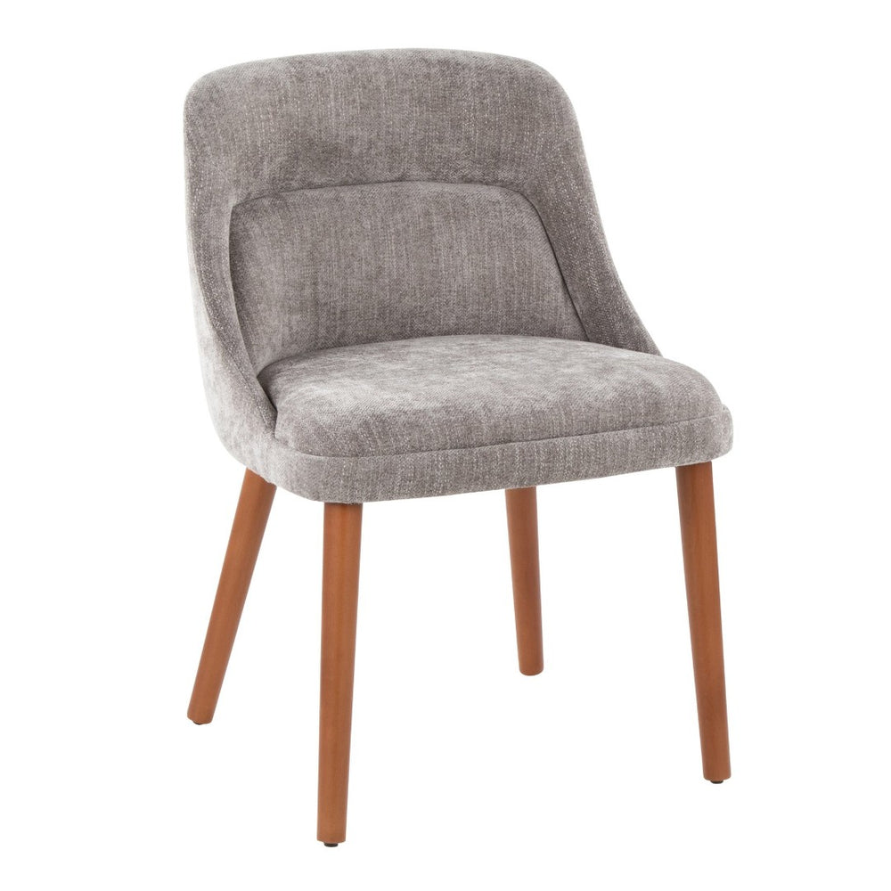 English Elm Chair Set of 2 Mid-century Modern Upholstered Dining Accent with Tapered Wood Legs Grey B202P471336