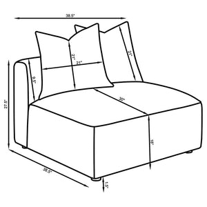 English Elm Amherst Grey Armless Chair With Accent Pillow - Modern Comfort & Stylish Versatility For Any Space B062P358230