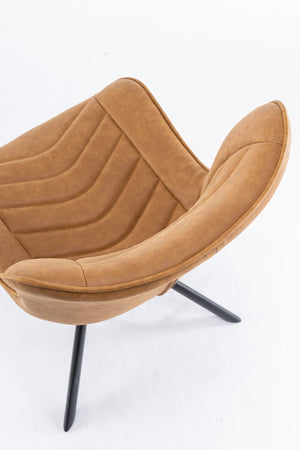 English Elm Mid-Century Modern Tufted Wingback Swivel Chairs, Set Of 2 - Stylish Leather Accent Chairs For Home T3903P405993