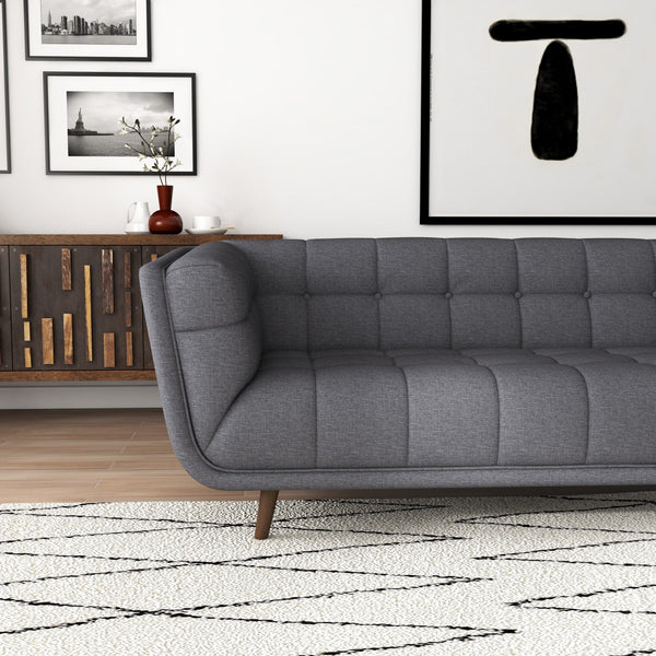 English Elm Ashcroft Furniture - Addison Right Sectional Sofa - Stylish Ash Grey Fabric Design With Comfort & Durability For Living Rooms B183S00147