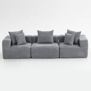 English Elm Modular Low Profile Sectional Sofa Plush Chenille Upholstery for Cozy Living Rooms W3326S00031