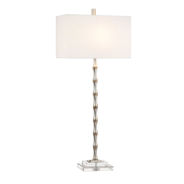 Crestview Collection Transitional Buffet Lamp - Slim Bamboo Design With Champagne Finish & Crystal Base For Elegant Lighting   Cvaer2022