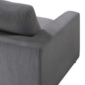 English Elm Chelsea Corner Wedge Chair - Modern Charcoal Corduroy With Plush Comfort & Removable Covers B050P404286