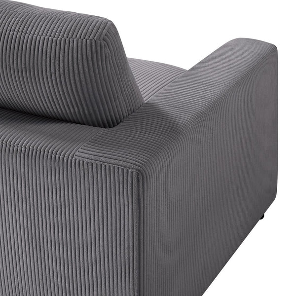 English Elm Chelsea Corner Wedge Chair - Modern Charcoal Corduroy With Plush Comfort & Removable Covers B050P404286