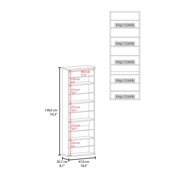 English Elm FM Queen Creek Shoe Rack with Mirrored Door, 5-Shelf Vertical Shoe Cabinet, Space-Saving Modern Oak Finish B128P293869