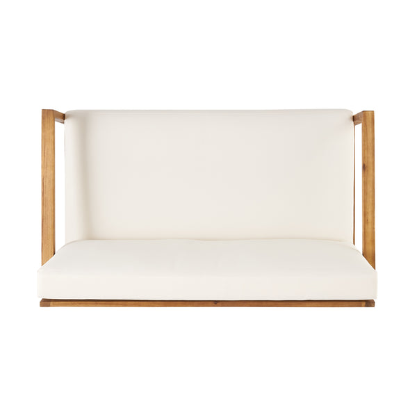 English Elm Christopher Knight Home® - BELGIAN Acacia Wood Loveseat and Coffee Table Set with Slatted Design and Water‑Resistant Cushions Teak 54 L x 31 W x 20.75 H 66742.00BGE