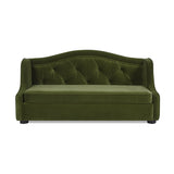 English Elm Robin 35" Tufted Wingback Pet Sofa Bed, Medium, Olive Green Performance Velvet