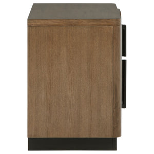 English Elm Moraga Fluted Ash Veneer Nightstand with Two Drawers for Modern Bedrooms B062P451801