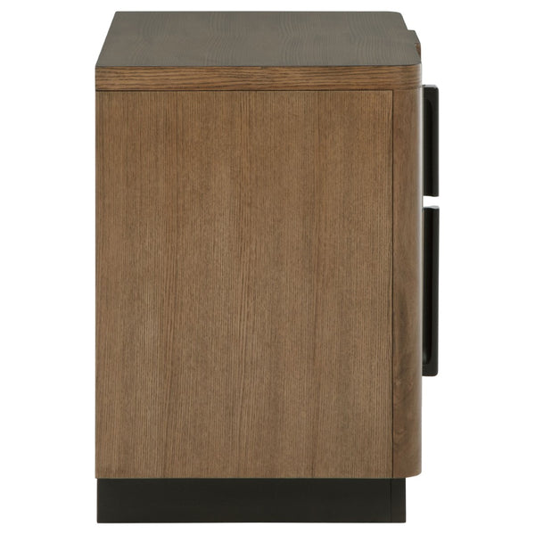 English Elm Moraga Fluted Ash Veneer Nightstand with Two Drawers for Modern Bedrooms B062P451801