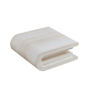 English Elm 33.86 Inch Square Faux Travertine Coffee Table Sculptural Tiered Base Living Room W2582P425211