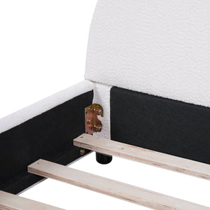 English Elm Christopher Knight Home® - Queen Size Bed Frame With Plush Boucle Upholstered Headboard - Modern Design For Cozy Bedrooms N757Q329194W