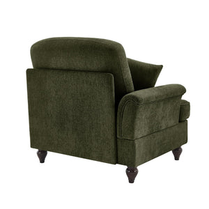 English Elm Sofa Chenille Sectional with Detachable Skirt Sculptural Curves Mid-century Living Room W3041P332635