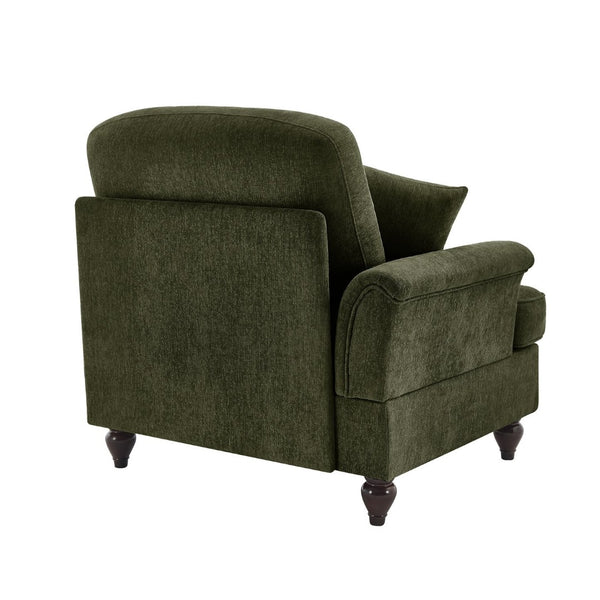 English Elm Sofa Chenille Sectional with Detachable Skirt Sculptural Curves Mid-century Living Room W3041P332635