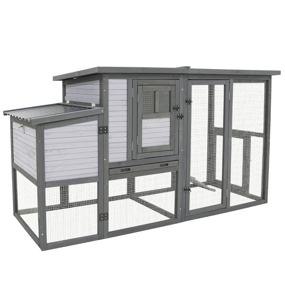 English Elm Large Breed Outdoor Doghouse Solid Fir Wood Covered Porch Weatherproof Asphalt Roof W1431S00006