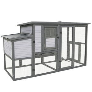 English Elm Large Breed Outdoor Doghouse Solid Fir Wood Covered Porch Weatherproof Asphalt Roof W1431S00006
