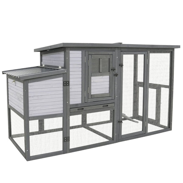 English Elm Large Breed Outdoor Doghouse Solid Fir Wood Covered Porch Weatherproof Asphalt Roof W1431S00006