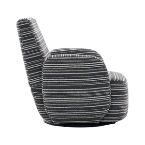 English Elm Modern Boucle 360° Swivel Leisure Chair with High‑Resilience Sponge, Supportive Curve, 550lb Capacity Dark Gray W395P355513