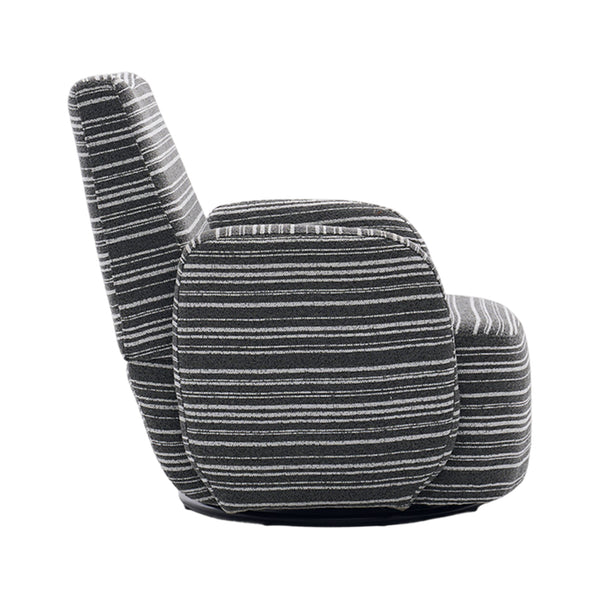English Elm Modern Boucle 360° Swivel Leisure Chair with High‑Resilience Sponge, Supportive Curve, 550lb Capacity Dark Gray W395P355513