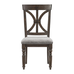 English Elm Transitional Driftwood Charcoal Upholstered Side Chairs Set of 2 — Acacia Veneer Plank Effect, 20.25x24x40.25" B011P289733