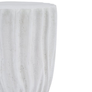 English Elm Tree Stump Mgo Accent Table Realistic Bark Texture Indoor Outdoor Rustic Side Antique White N776P372347W