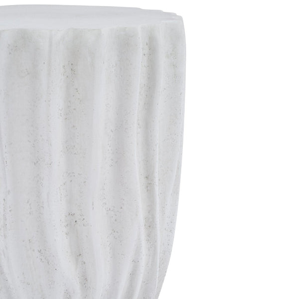 English Elm Tree Stump Mgo Accent Table Realistic Bark Texture Indoor Outdoor Rustic Side Antique White N776P372347W