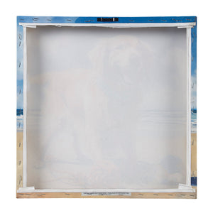 JLA Home Madison Park - Chihuahua Beach Canvas Art by Tessa Kane — Whimsical, Vibrant Ready-to-Hang Print for Playful Decor Golden Retriever/Blue Multi ID95C-0058