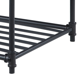 English Elm Oak Industrial-Rustic End Table With Slatted Shelf & Storage Drawer For Living Room Or Bedroom Decor B062P186444