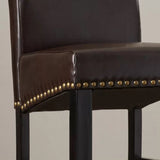 Christopher Knight Home® - Noble House - Lisette Upholstered Bar Stools with Nailhead Trim, Brown and Matte Black - Set of 2