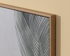 Sunpan BLOOM Elegant Diptych Wall Art Set of 2 - 30" x 60" Linen Panels with Natural Floater Frame A0434