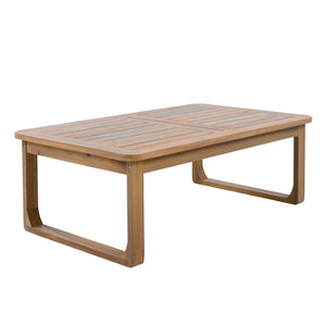 English Elm 2-piece Acacia Wood Outdoor Daybed and Coffee Table Set Resort Coastal Style N770P378689L_N770P354675L