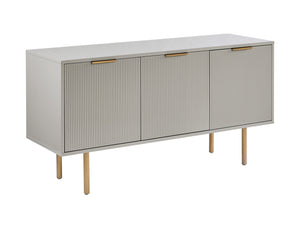 Sunpan Dorada Modern Sideboard With High Gloss Grey Finish And Gold Hardware - Stylish Storage Solution Grey Wood 111905