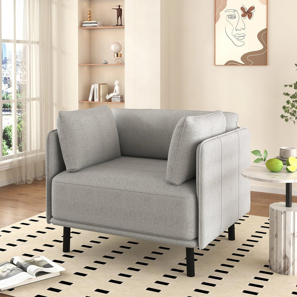 English Elm Christopher Knight Home® - 39" Vintage Grey Lounge Chair - Stylish Polyester Upholstery, Sturdy Wood Frame, Perfect For Any Room N767P208310G