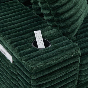 English Elm Oversized Corduroy Cloud Couch Convertible Sleeper Sofa with Memory Foam Seating Emerald W395S00120