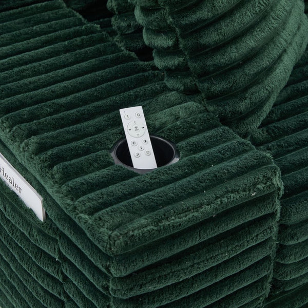English Elm Oversized Corduroy Cloud Couch Convertible Sleeper Sofa with Memory Foam Seating Emerald W395S00120