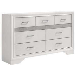 English Elm Annie Glam White Full Storage Bedroom Set with Crystal Pulls and Glitter Accents White B062S01601