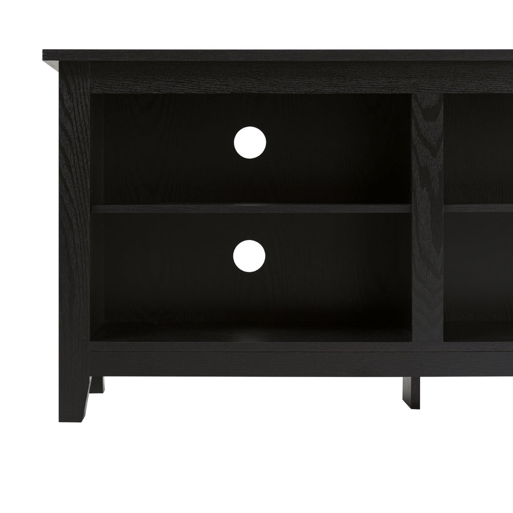 English Elm Walker Edison - Modern 70" Transitional TV Stand 3-Shelf Open Storage for 80" TVs in Black Wood Grain, 250lb Capacity B185P169320