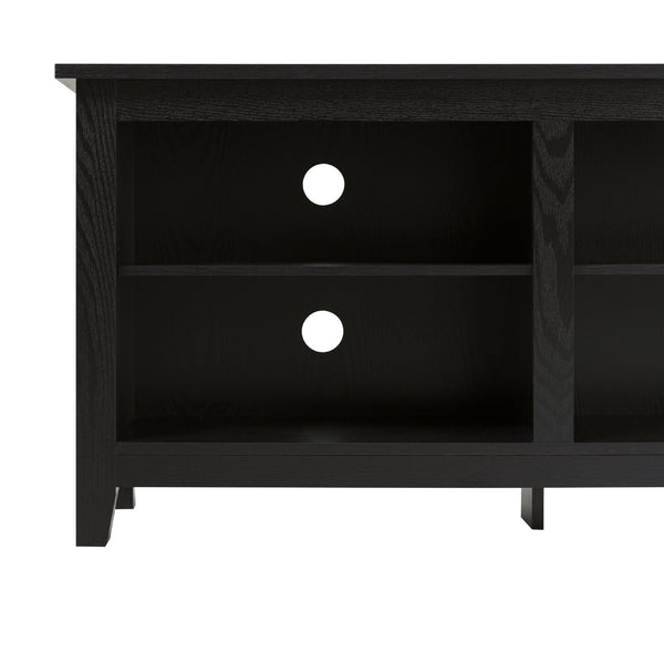 English Elm Walker Edison - Modern 70" Transitional TV Stand 3-Shelf Open Storage for 80" TVs in Black Wood Grain, 250lb Capacity B185P169320