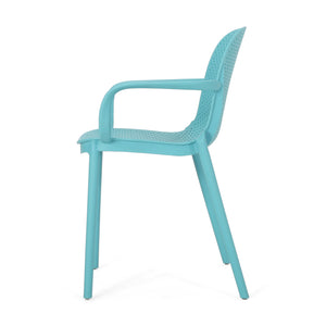 English Elm Christopher Knight Home® - GARDENIA Weather-Resistant Outdoor Dining Chair with Perforated Modern Design and Durable Polypropylene Frame Teal 33.5 L x 23.5 W x 23.5 H 68521.00T