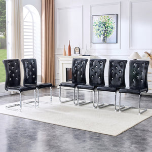 English Elm Set of 2 Glam Faux Alligator Pvc Dining Chairs with Crystal Buckle Bow Legs Black W3875P371065