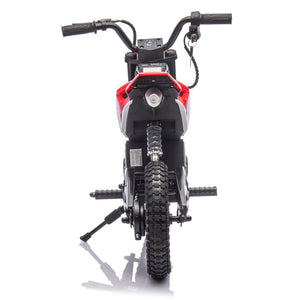 English Elm 24v Kids Electric Motocross Motorcycle 200w Hub Motor Suspension Led Bluetooth Audio Red W1578P225050