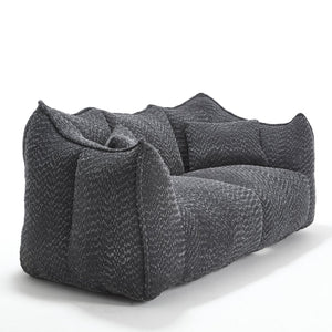 English Elm Soft Plush Foam Beanbag Chair for Two People, Square Recliner Sofa With Superfiber Comfort Embrace Black W1996P252276